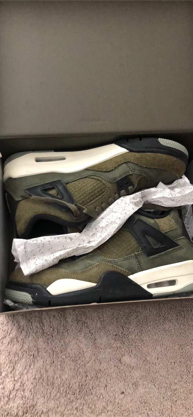 Air Jordan 4 "Undefeated" Olive Green Sneakers - photo 2