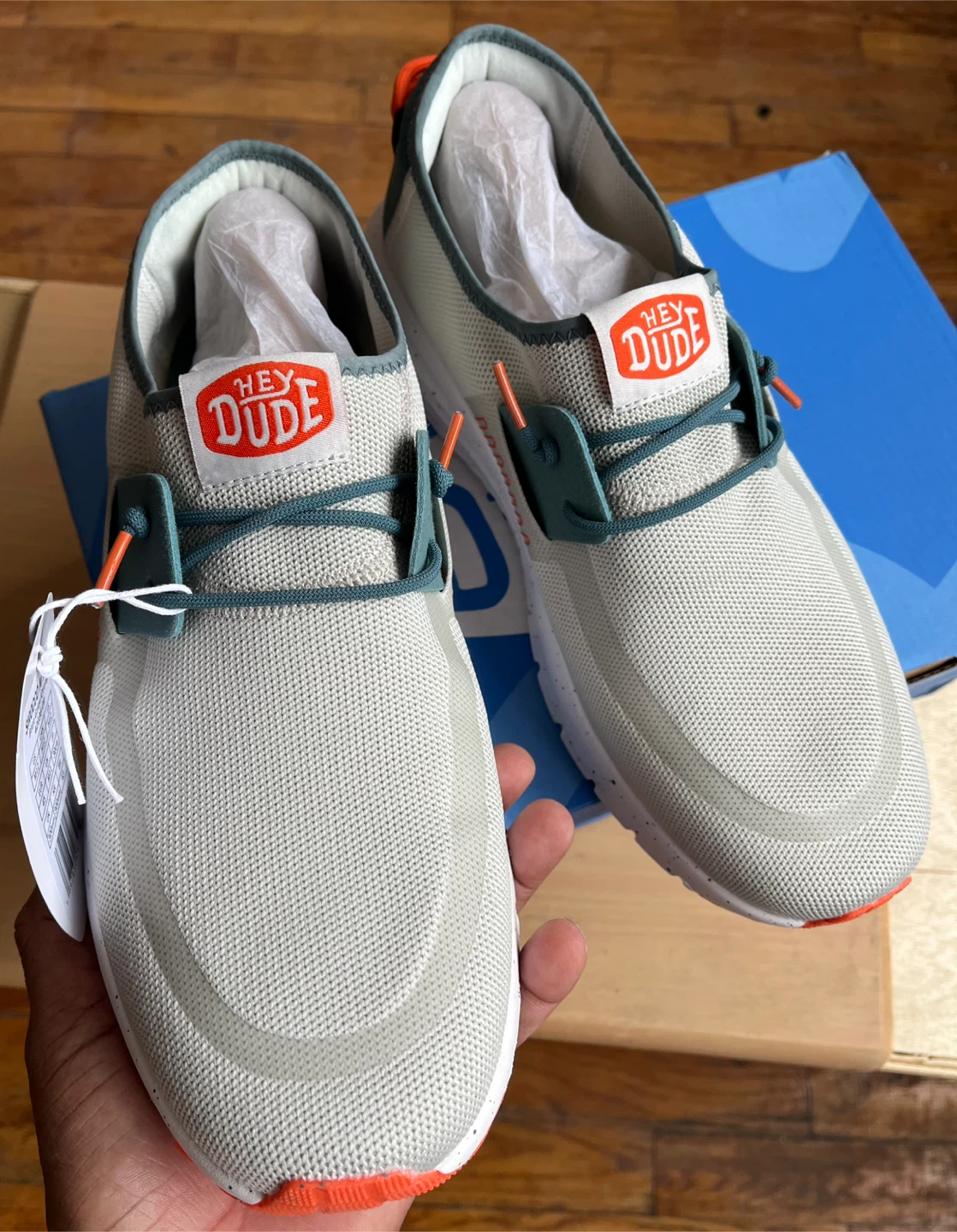 Hey Dude Men's Sirocco M Active Grey/Orange Loafers Shoes - photo 4