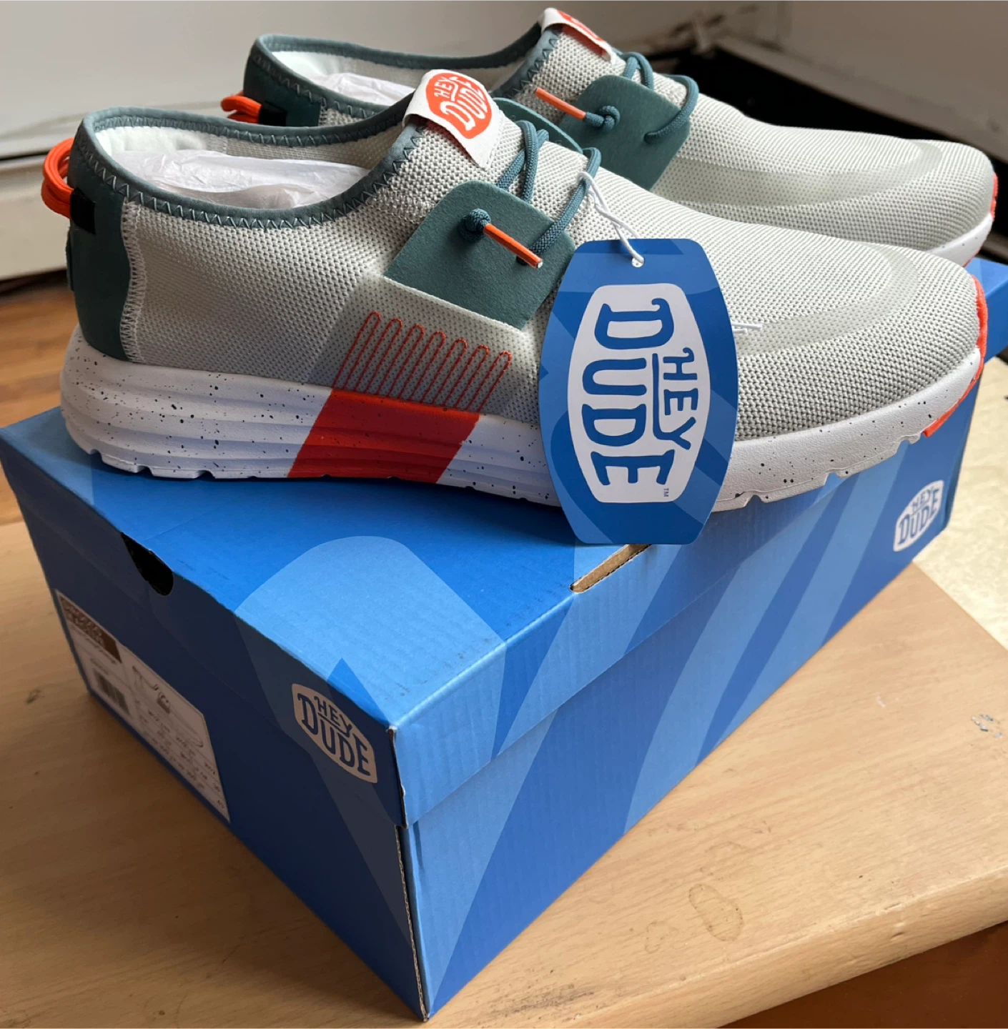 Hey Dude Men's Sirocco M Active Grey/Orange Loafers Shoes