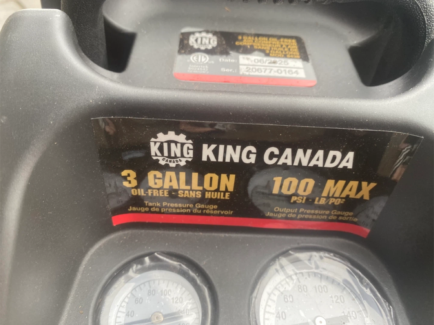 King Canada 3 Gallon Oil-Free Air Compressor - photo 4