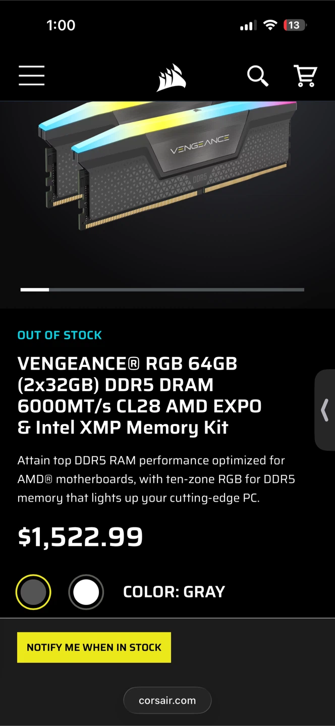 NEW RGB 64GB DDR5 CL28 CORSAIR VENGEANCE RAM - photo 3