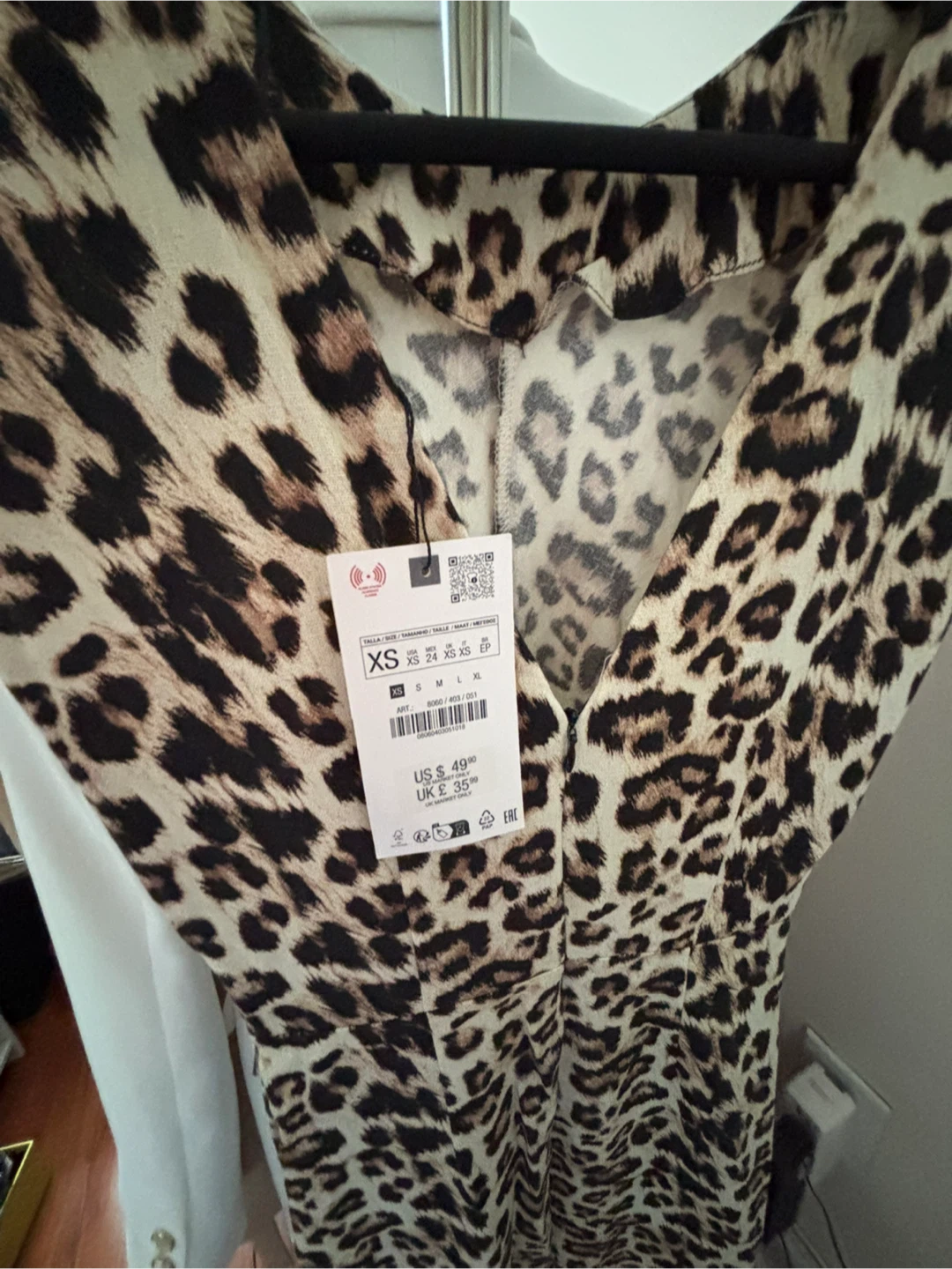 ZARA Leopard Print Linen Blend Midi Dress Size XS - photo 4