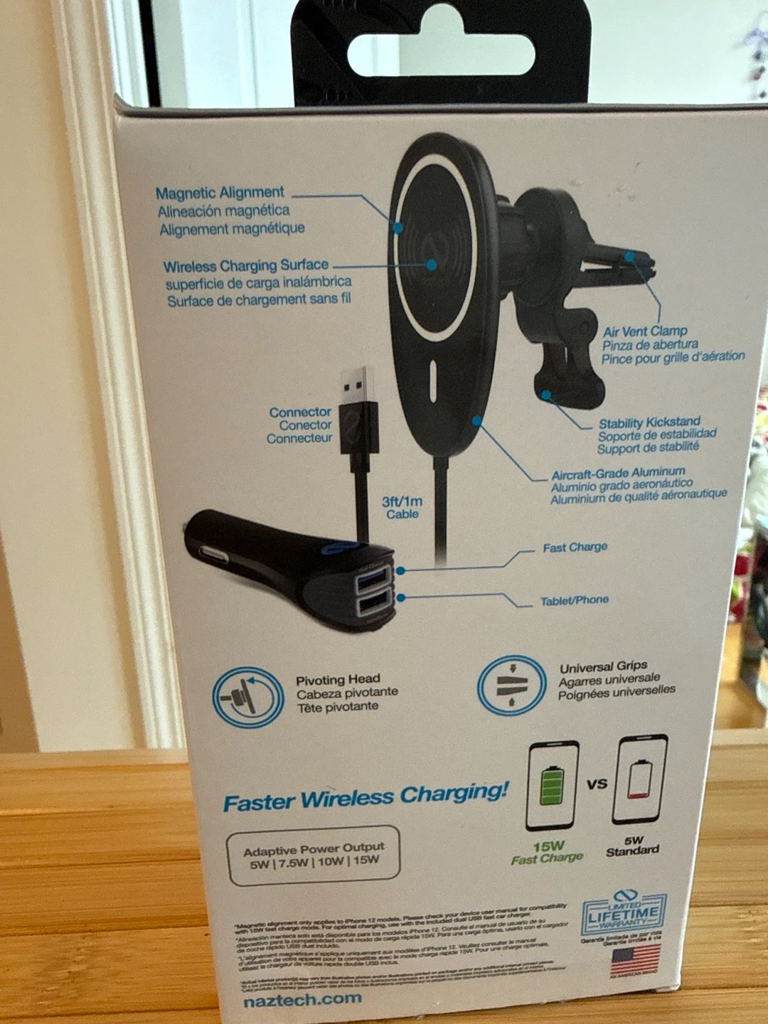 Naztech MAGLOCK 15W Wireless Charging Vent Mount - photo 2