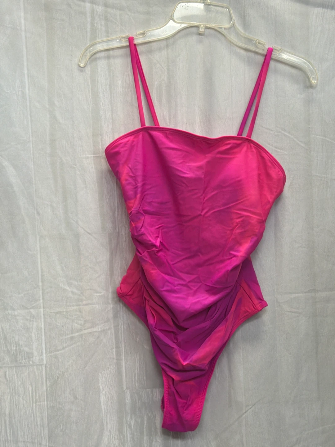 Women's Pink Ruched One-Piece Swimsuit
