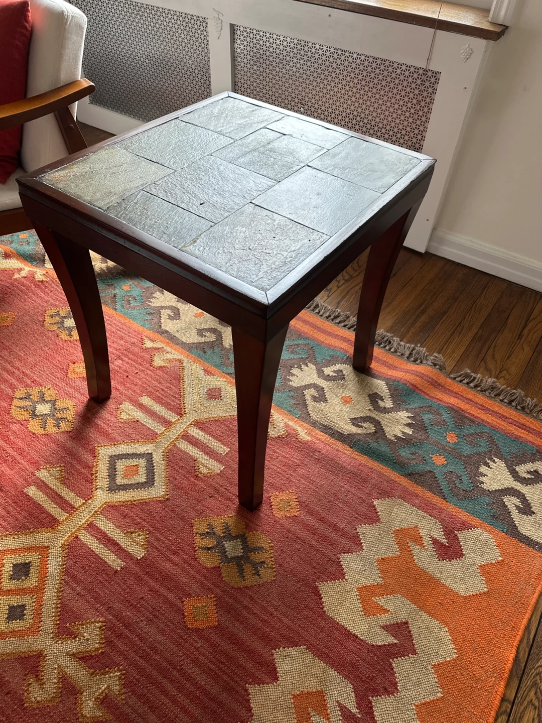 Square End Table with Slate Top - photo 3