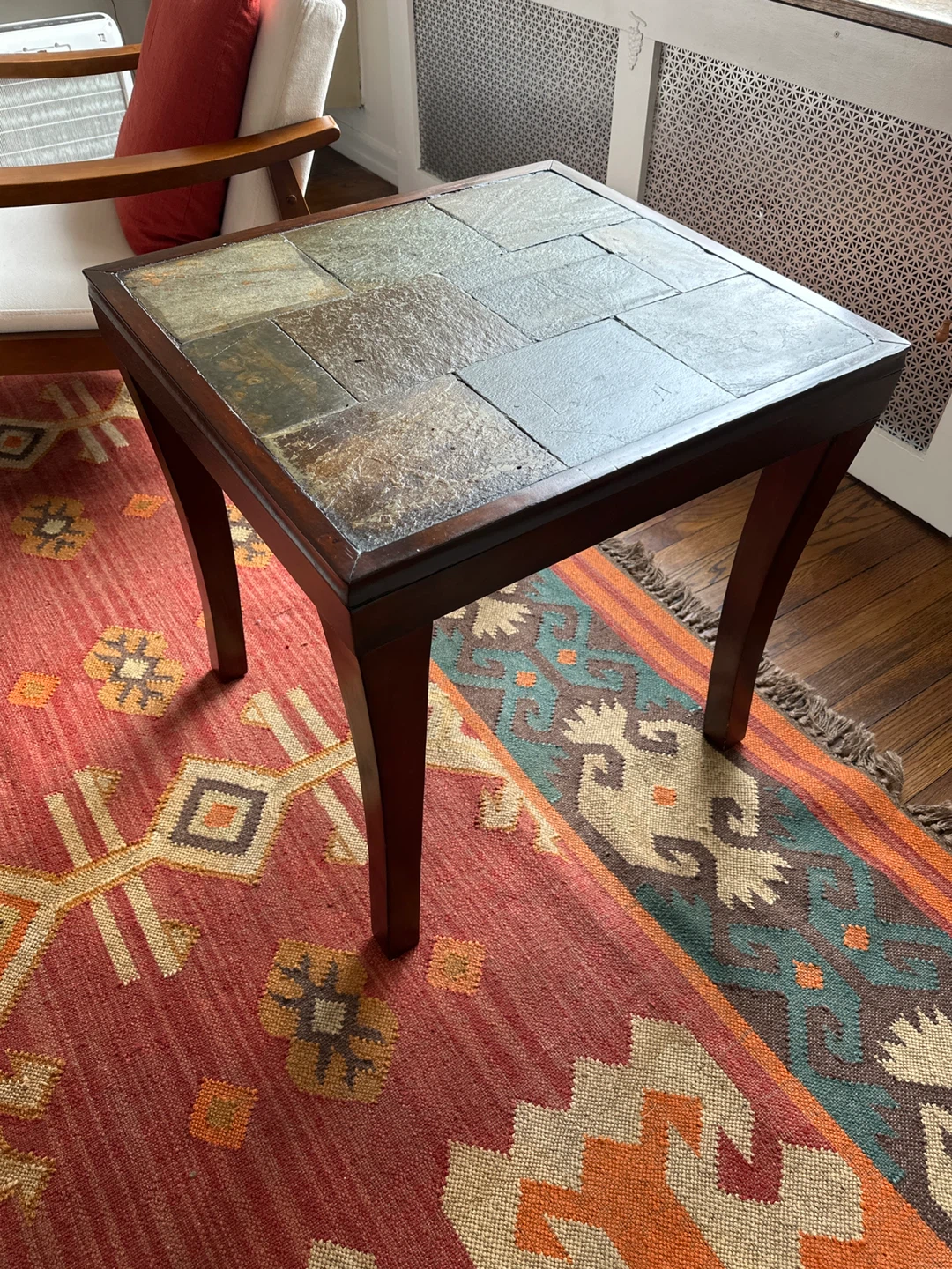 Square End Table with Slate Top - photo 4