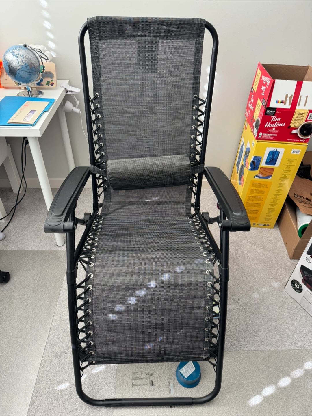 2 Grey Zero Gravity Chairs with Headrests-Slightly Used - photo 2