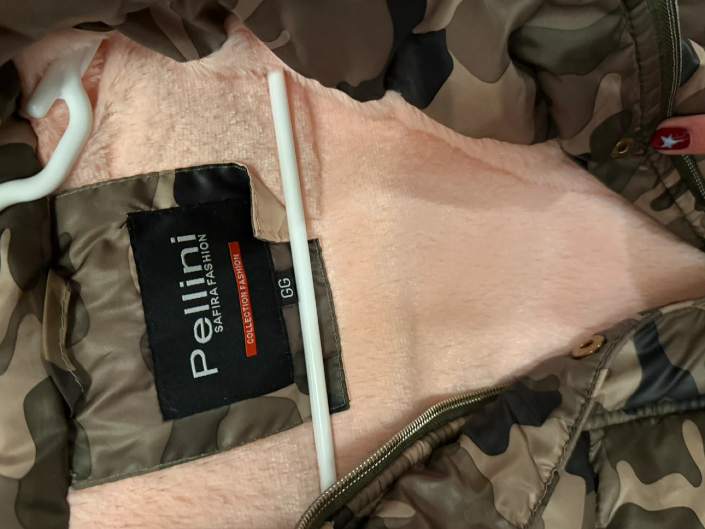 Pellini Safira Fashion Camo Puffer Jacket with Fur Trim Hood - photo 3