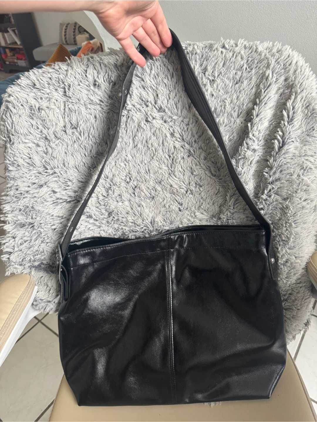 Large Faux Leather Tote Bag - photo 2