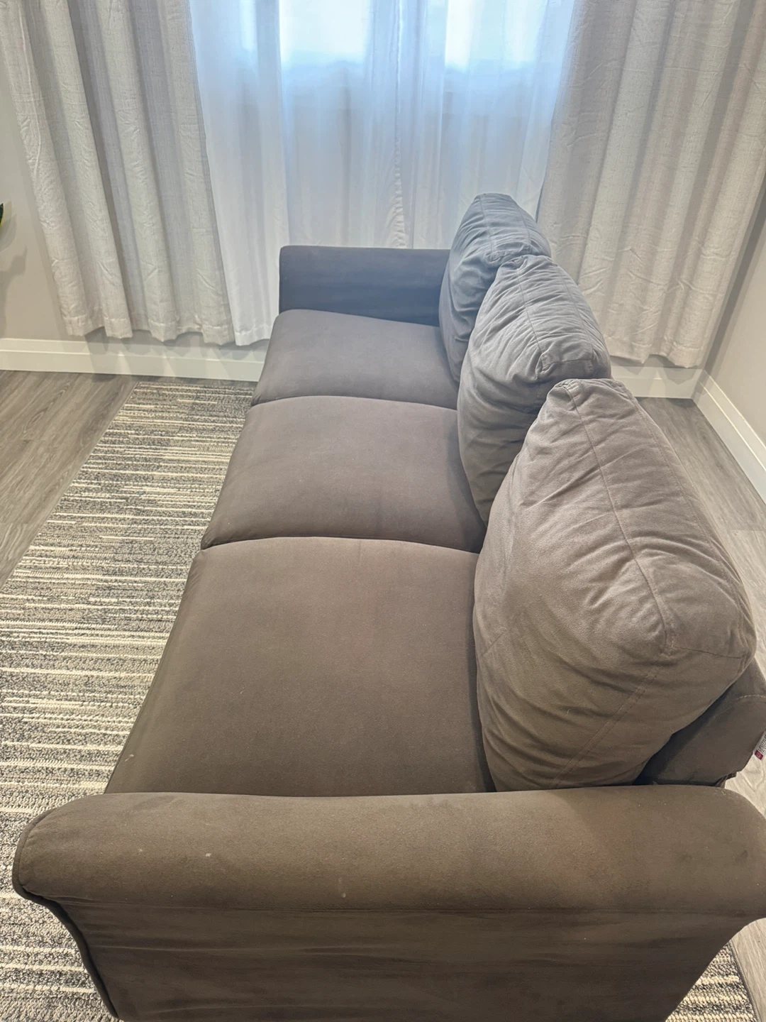Dark Brown Three-Seater Sofa - photo 5