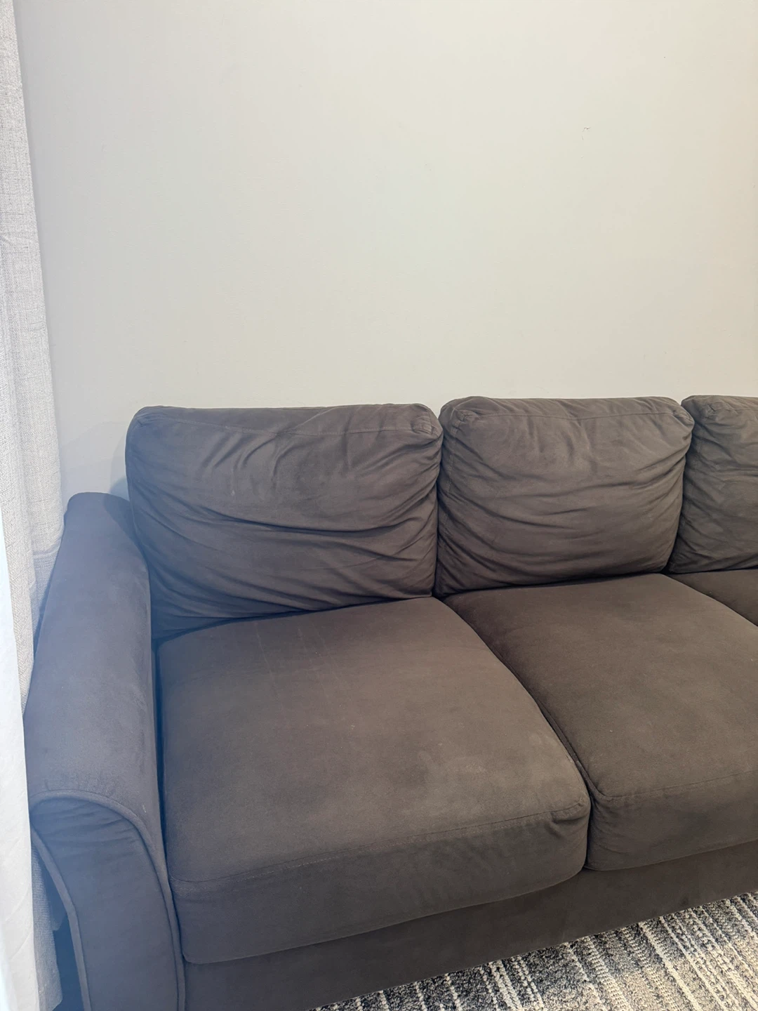 Dark Brown Three-Seater Sofa - photo 4