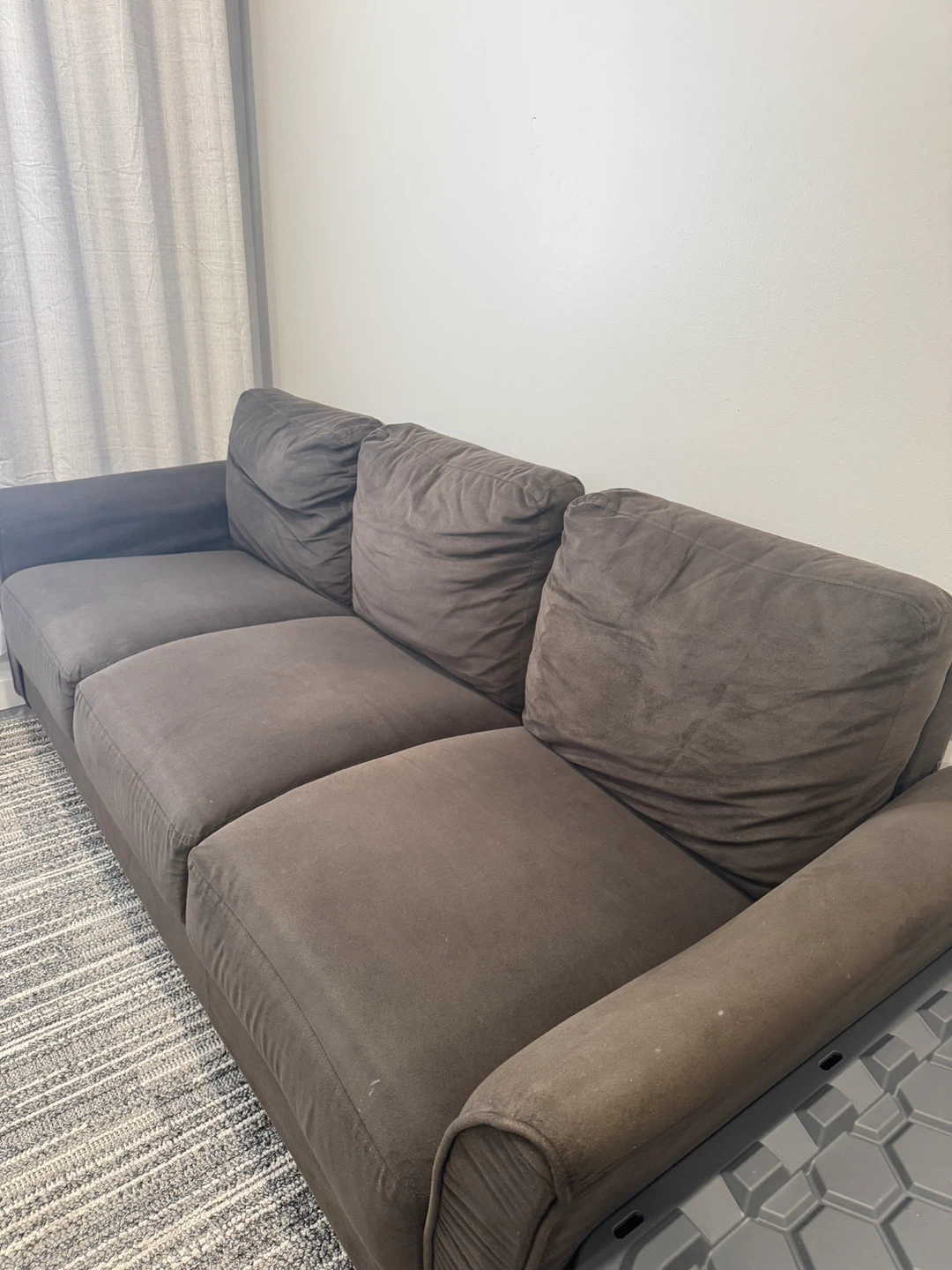 Dark Brown Three-Seater Sofa - photo 3
