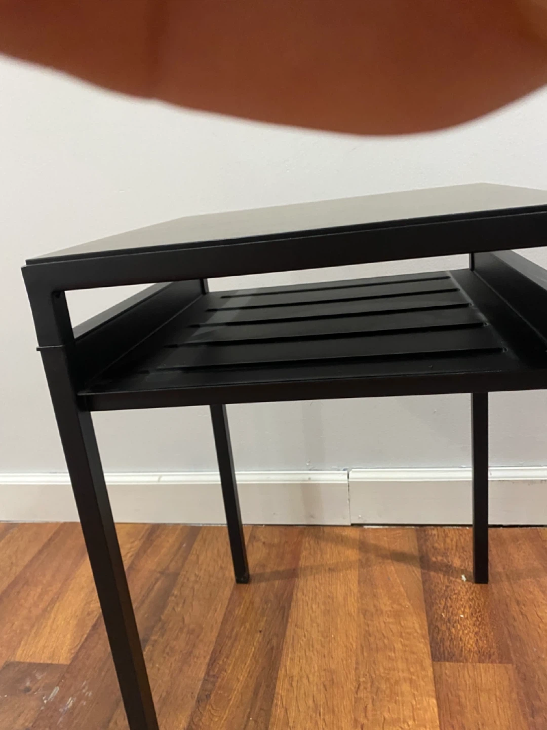 Black Metal Side Table with Shelf - photo 4
