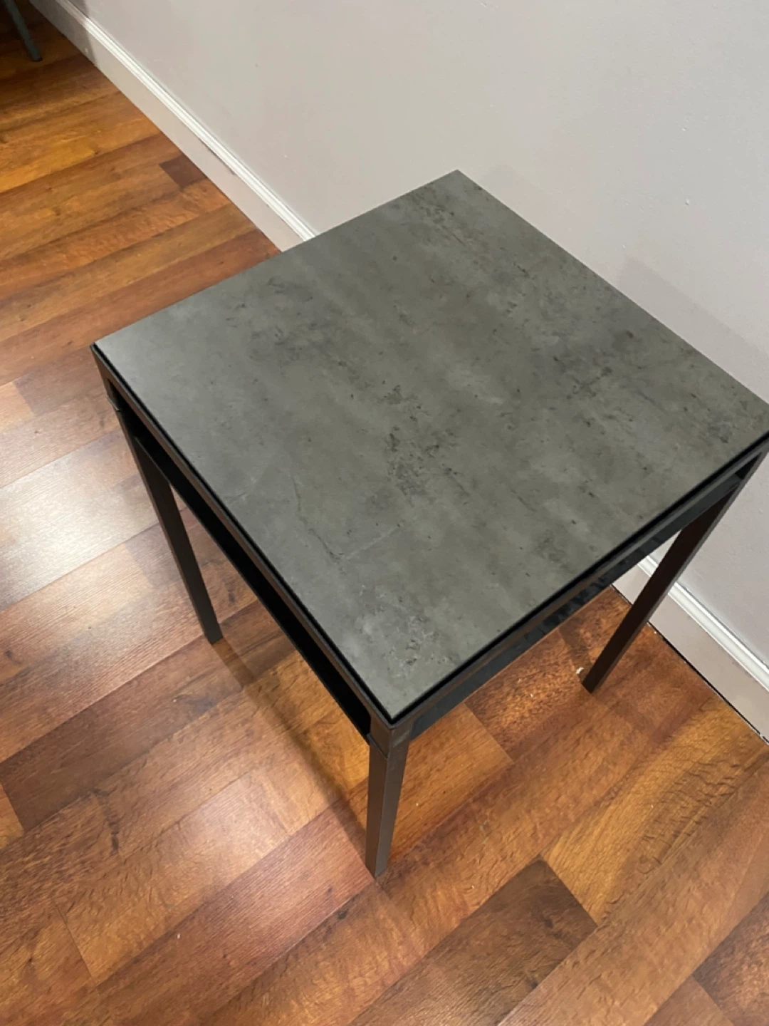 Black Metal Side Table with Shelf - photo 3
