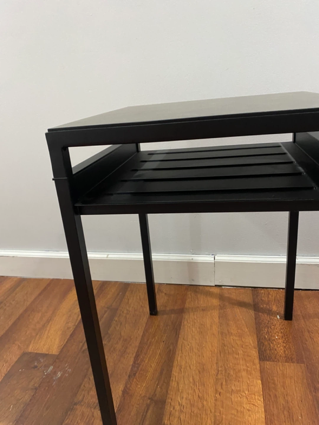 Black Metal Side Table with Shelf - photo 5