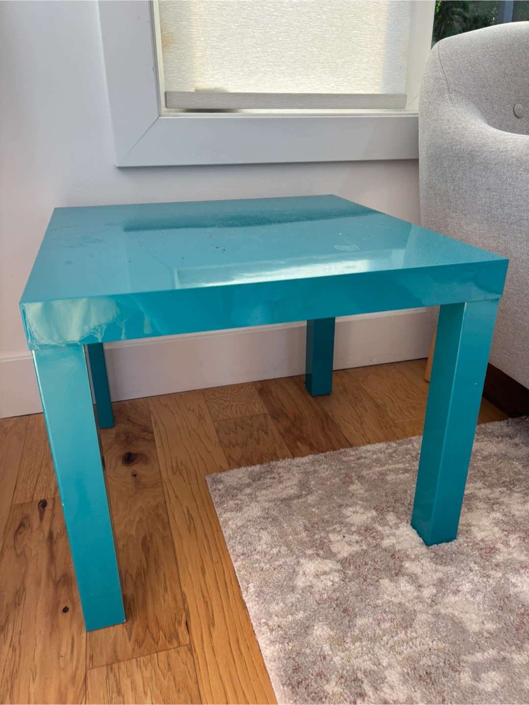 Turquoise Square Side Table