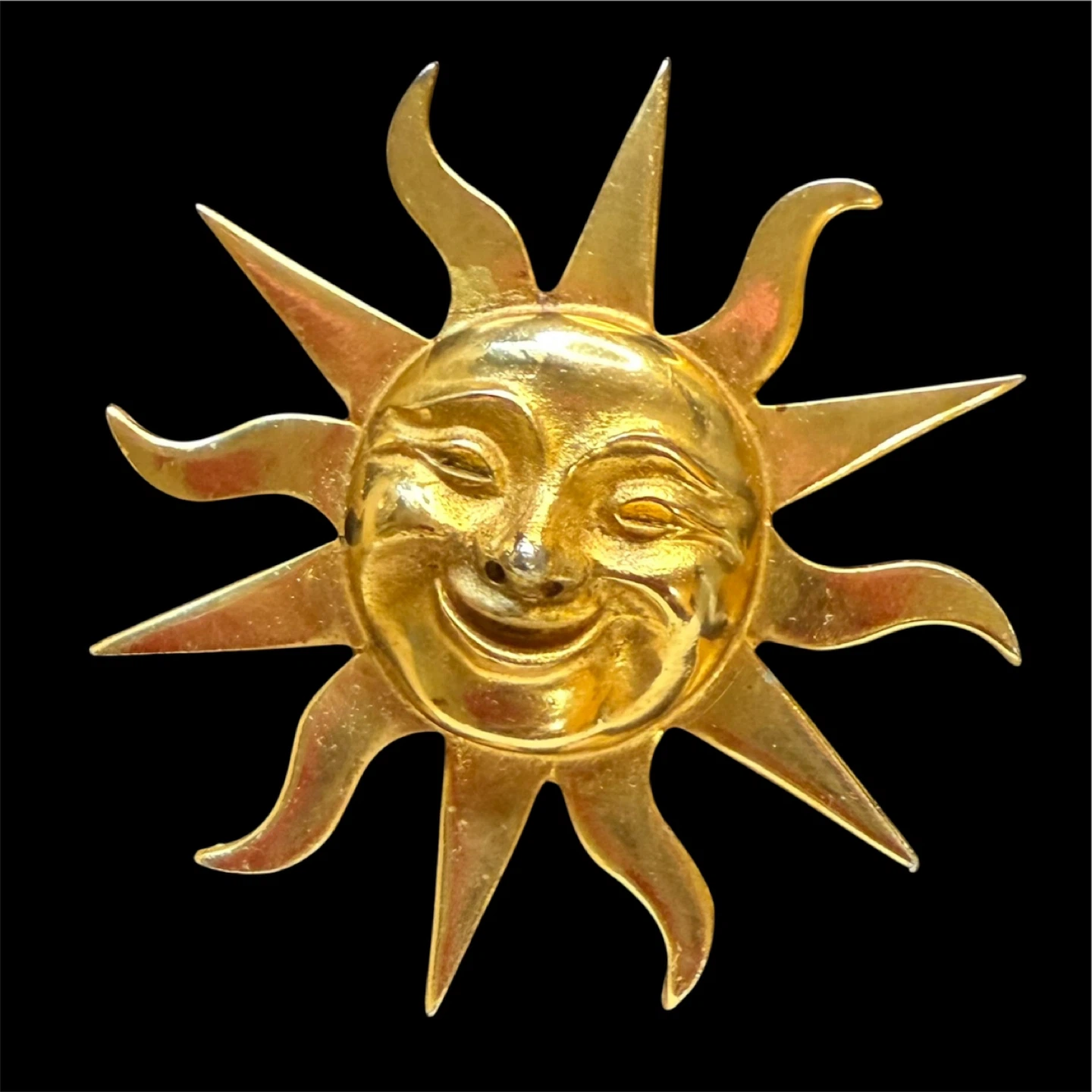 Golden Sun Face Brooch - Museum Replicas