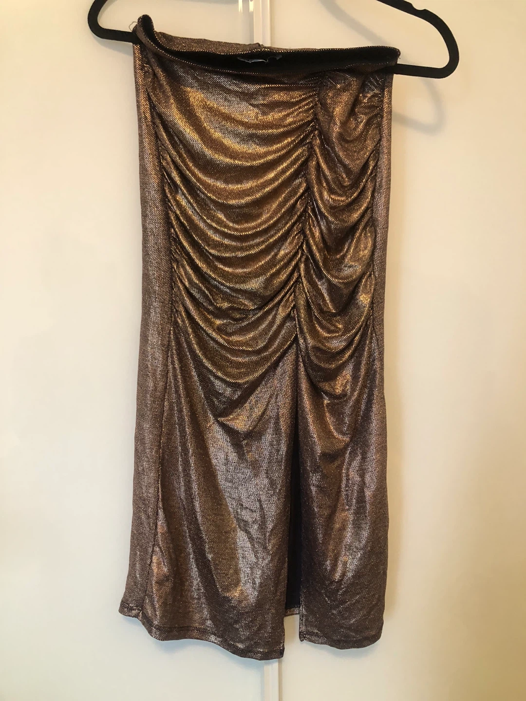 ZARA Ruched Metallic Skirt - photo 4
