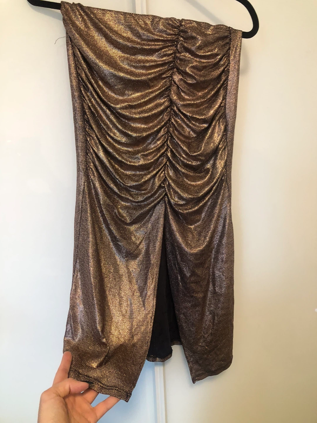 ZARA Ruched Metallic Skirt - photo 5