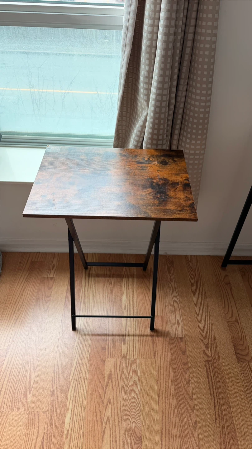 Rustic Brown Folding Side Table - photo 2