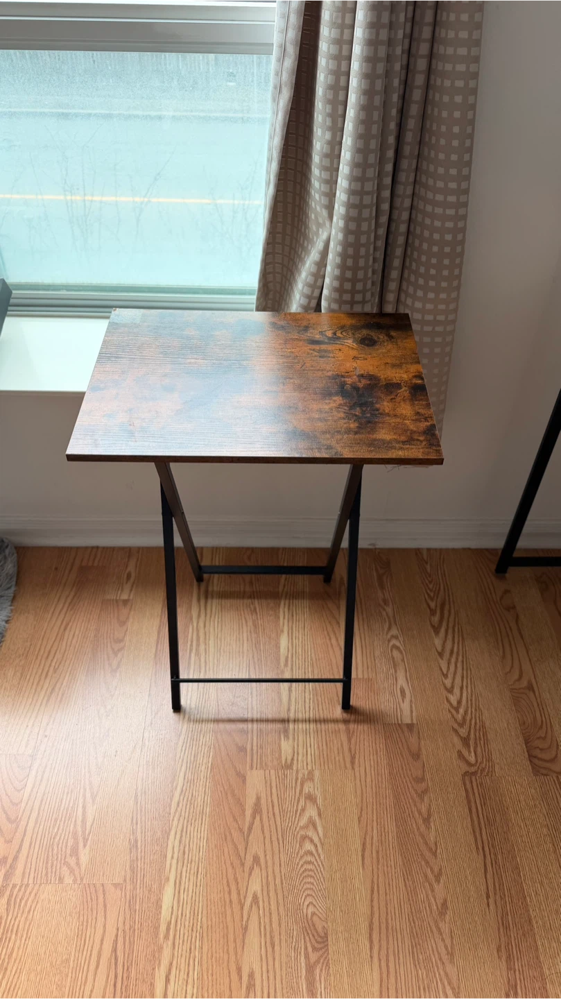 Rustic Brown Folding Side Table