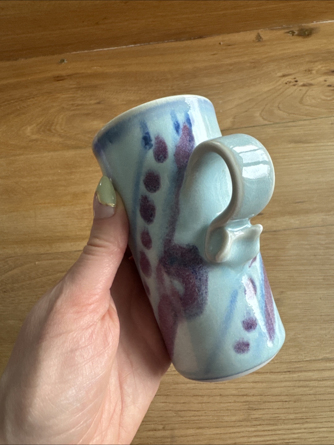 Small Blue and Purple Handmade Pottery Mug - photo 3