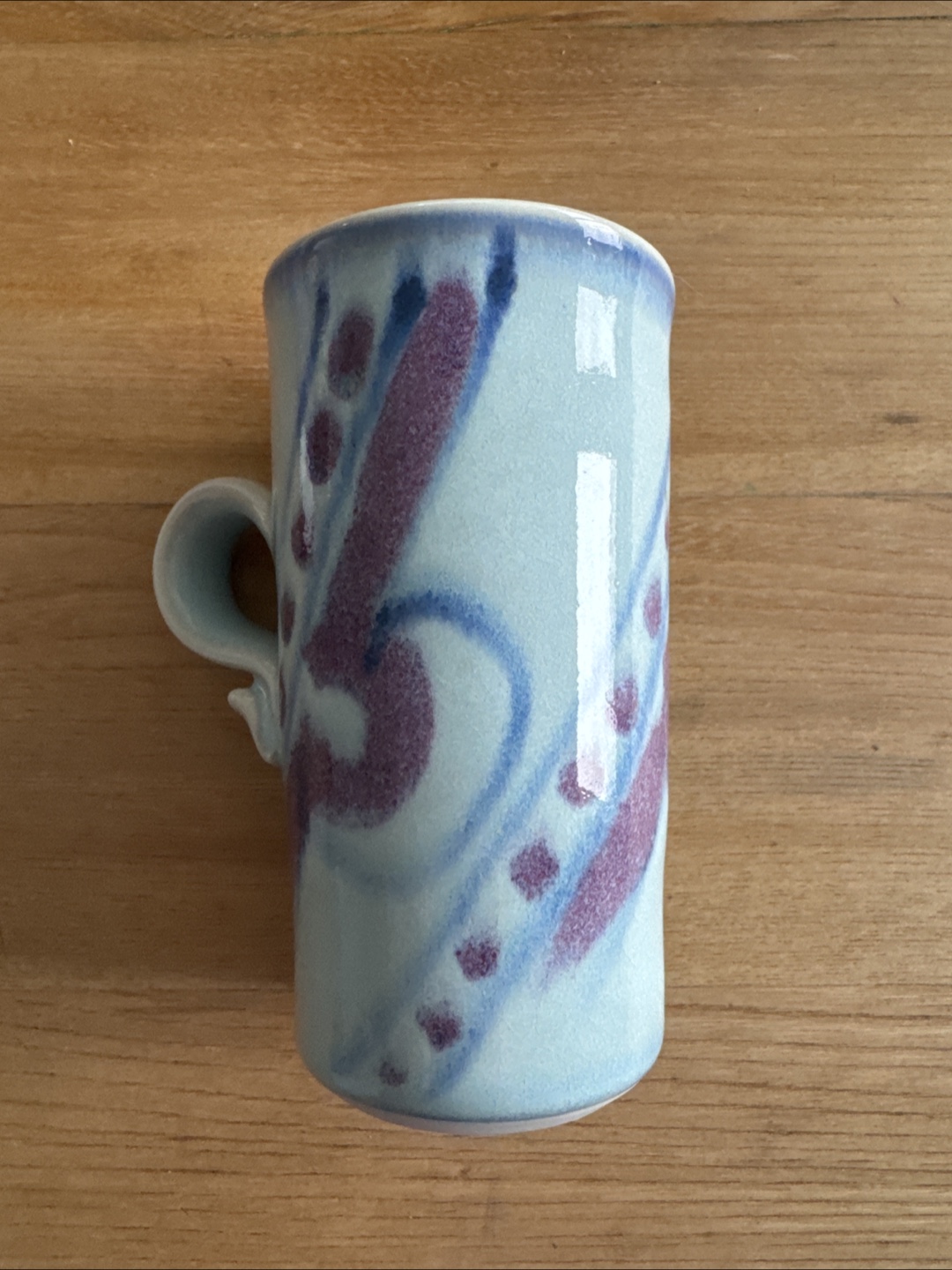 Small Blue and Purple Handmade Pottery Mug - photo 2