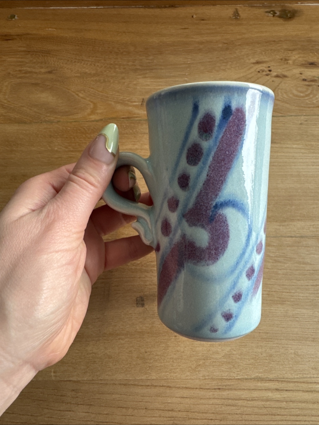 Small Blue and Purple Handmade Pottery Mug