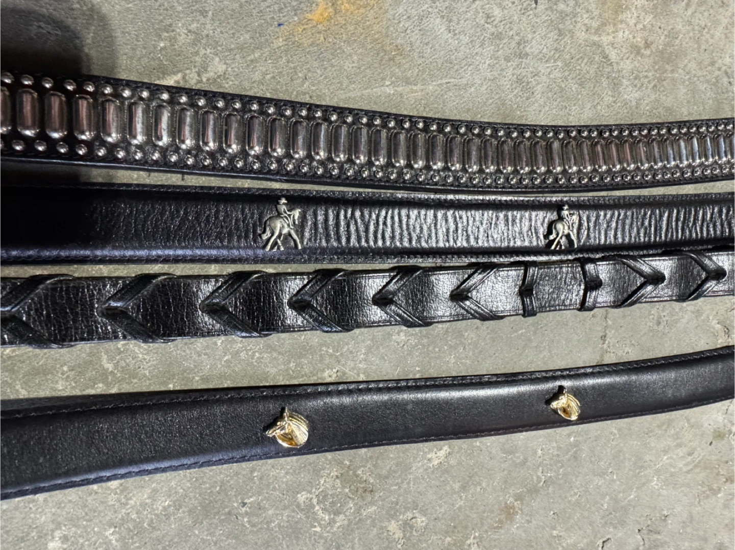 Assorted Black Leather Belts with Buckles - photo 2