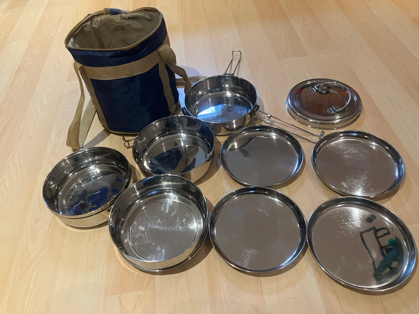 Stainless Steel Stackable Tiffin Lunch Box Carrier with Bag
