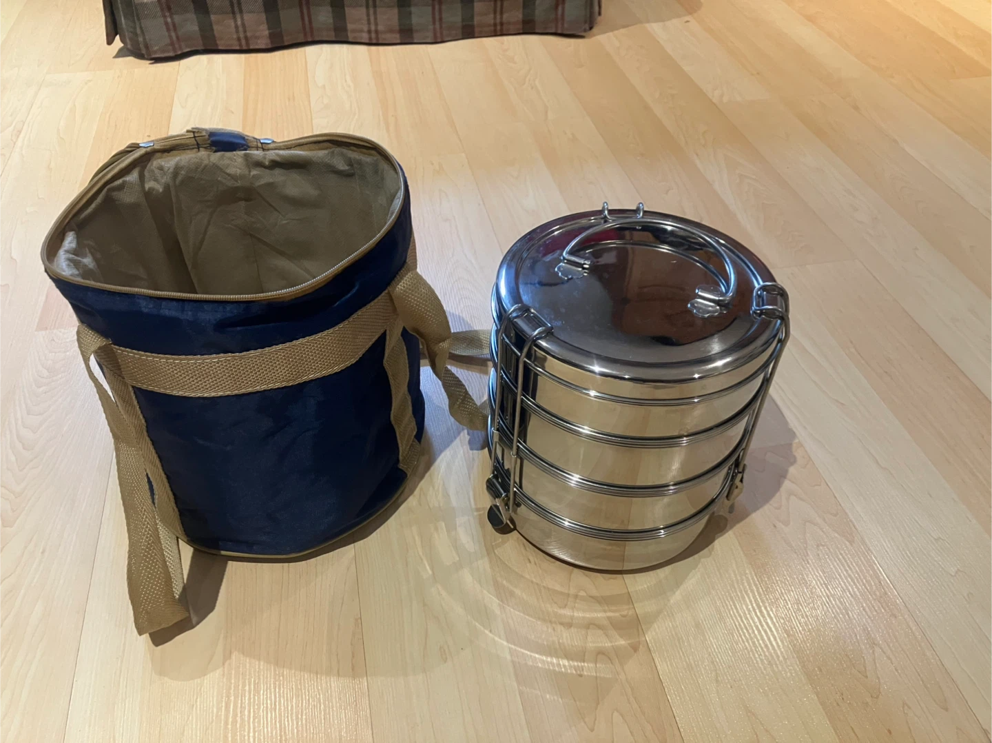 Stainless Steel Stackable Tiffin Lunch Box Carrier with Bag - photo 2