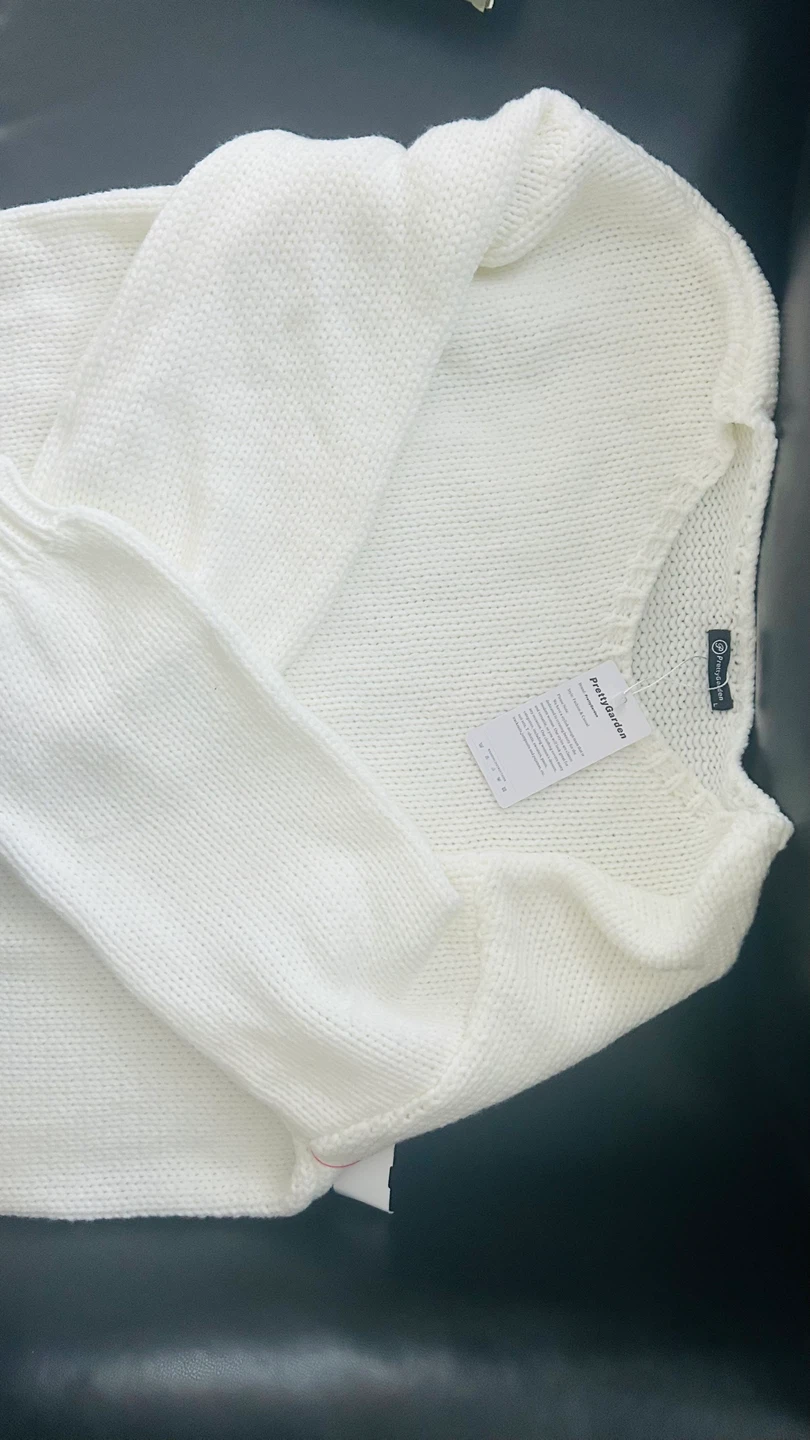 PrettyGarden White Knit Sweater - Size L - photo 3