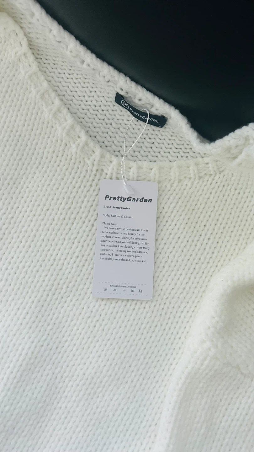 PrettyGarden White Knit Sweater - Size L - photo 2
