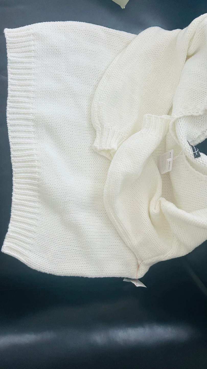 PrettyGarden White Knit Sweater - Size L - photo 4