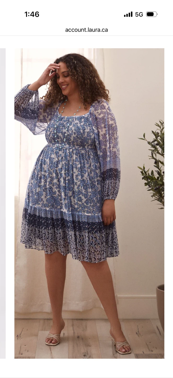 Laura Floral Print Smocked Midi Dress