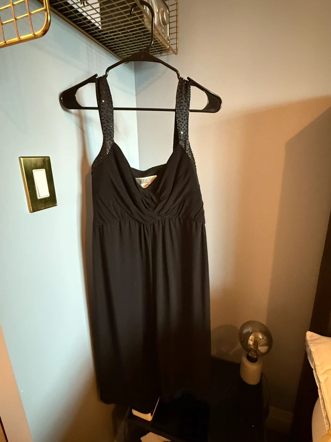 Jessica Howard Black Beaded Strap Dress Size 12 - photo 2