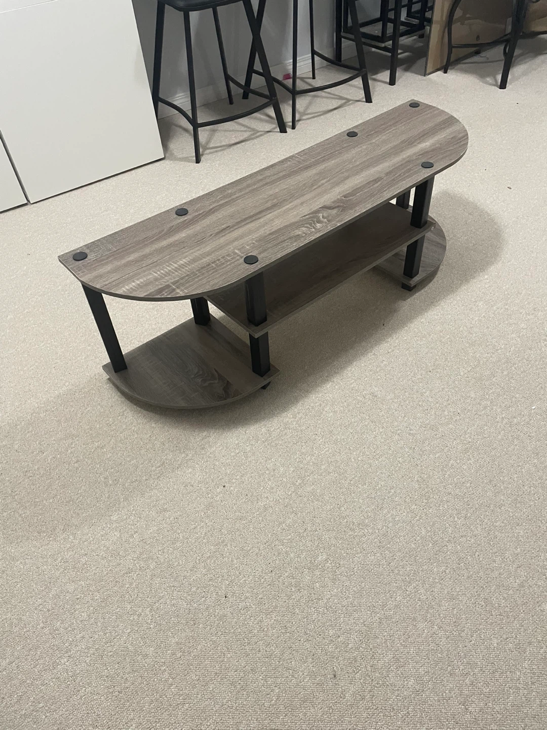 Curved Media Console with 2 Shelves - photo 2