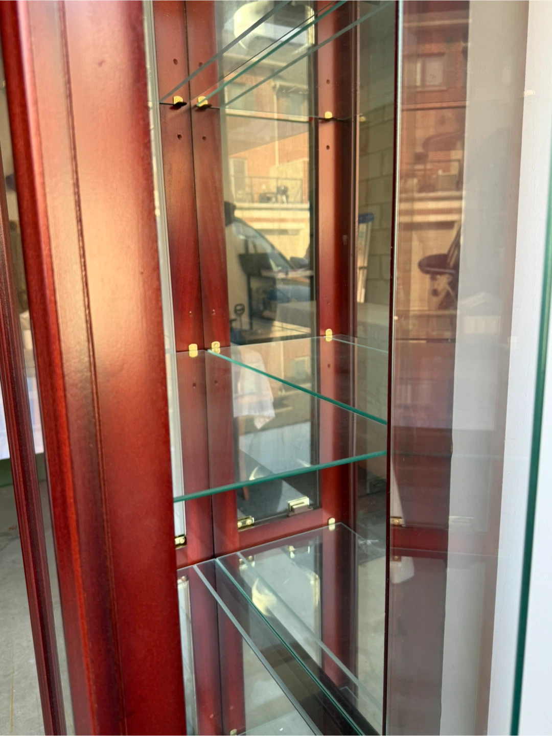 Cherry Wood Glass Display Cabinet - photo 4