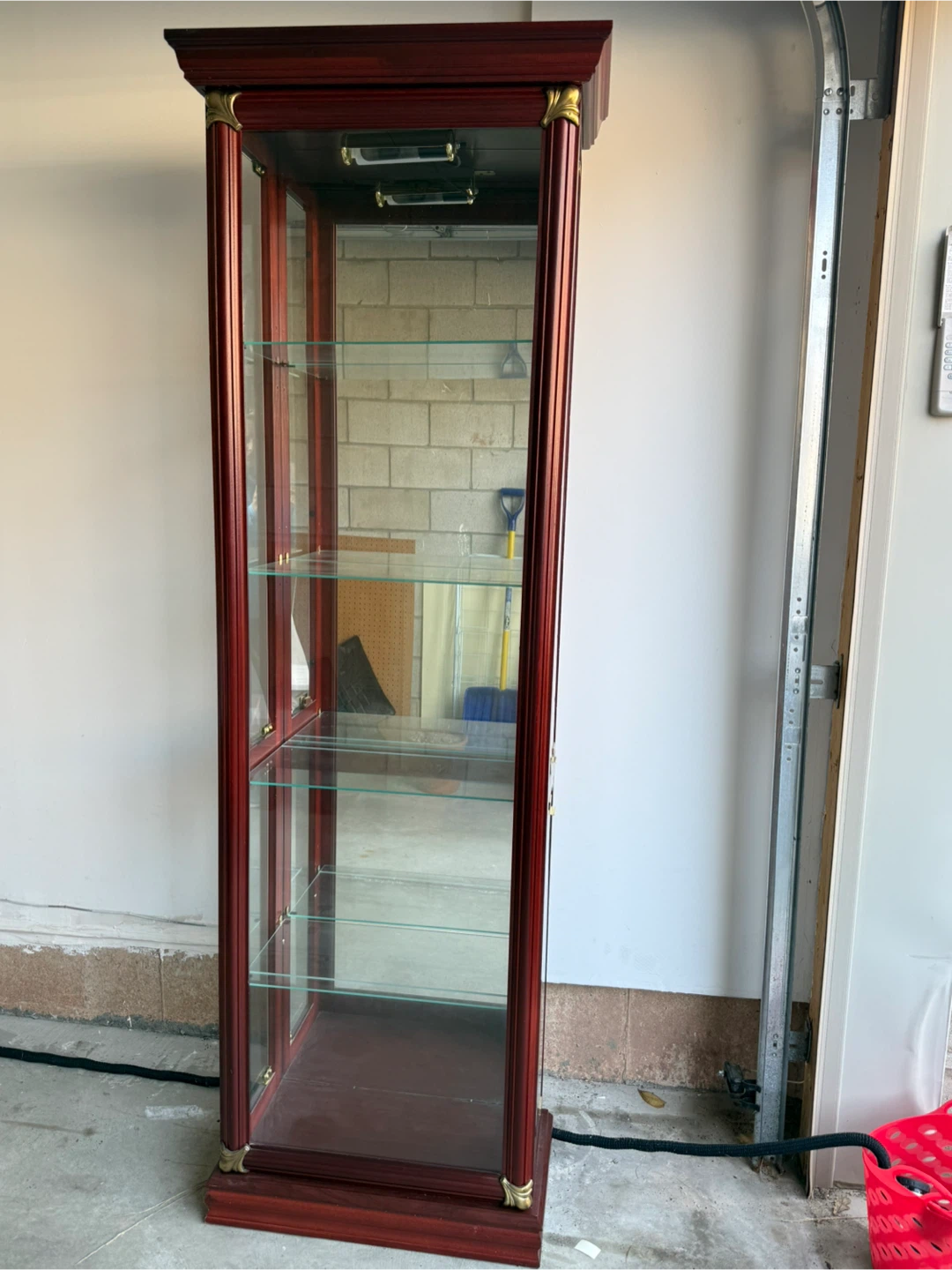 Cherry Wood Glass Display Cabinet - photo 2