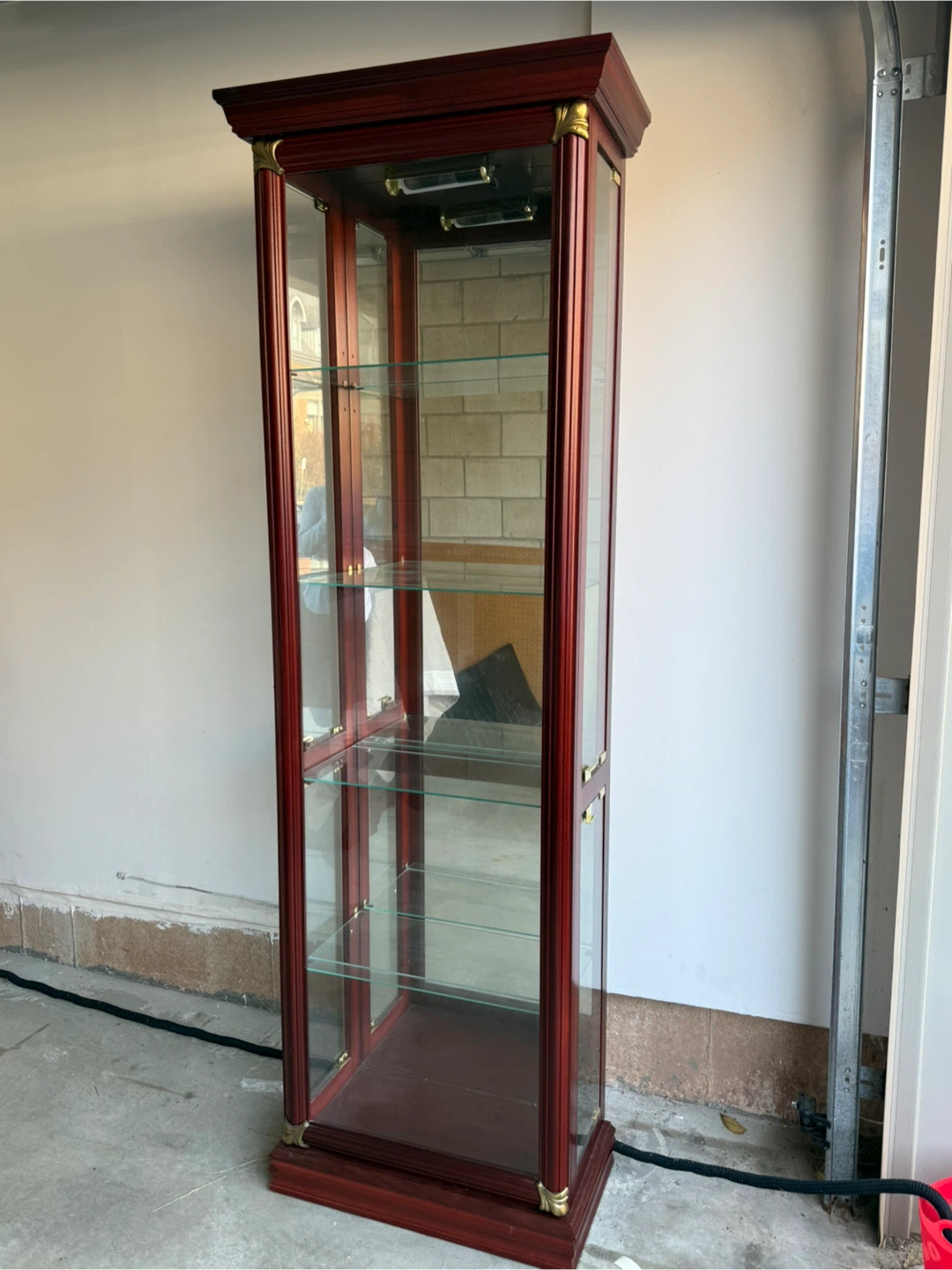 Cherry Wood Glass Display Cabinet