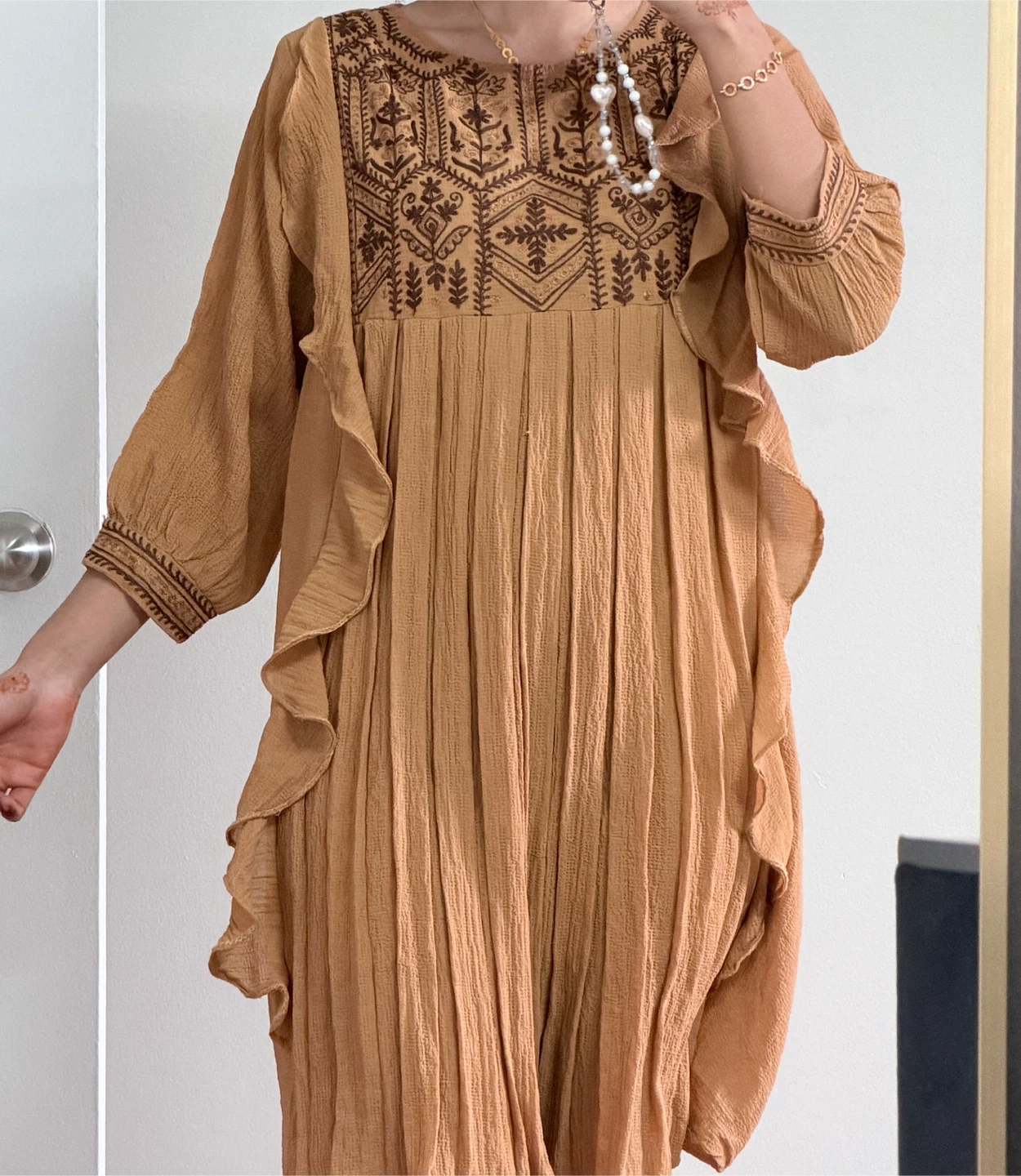 Embroidered Kaftan Dress