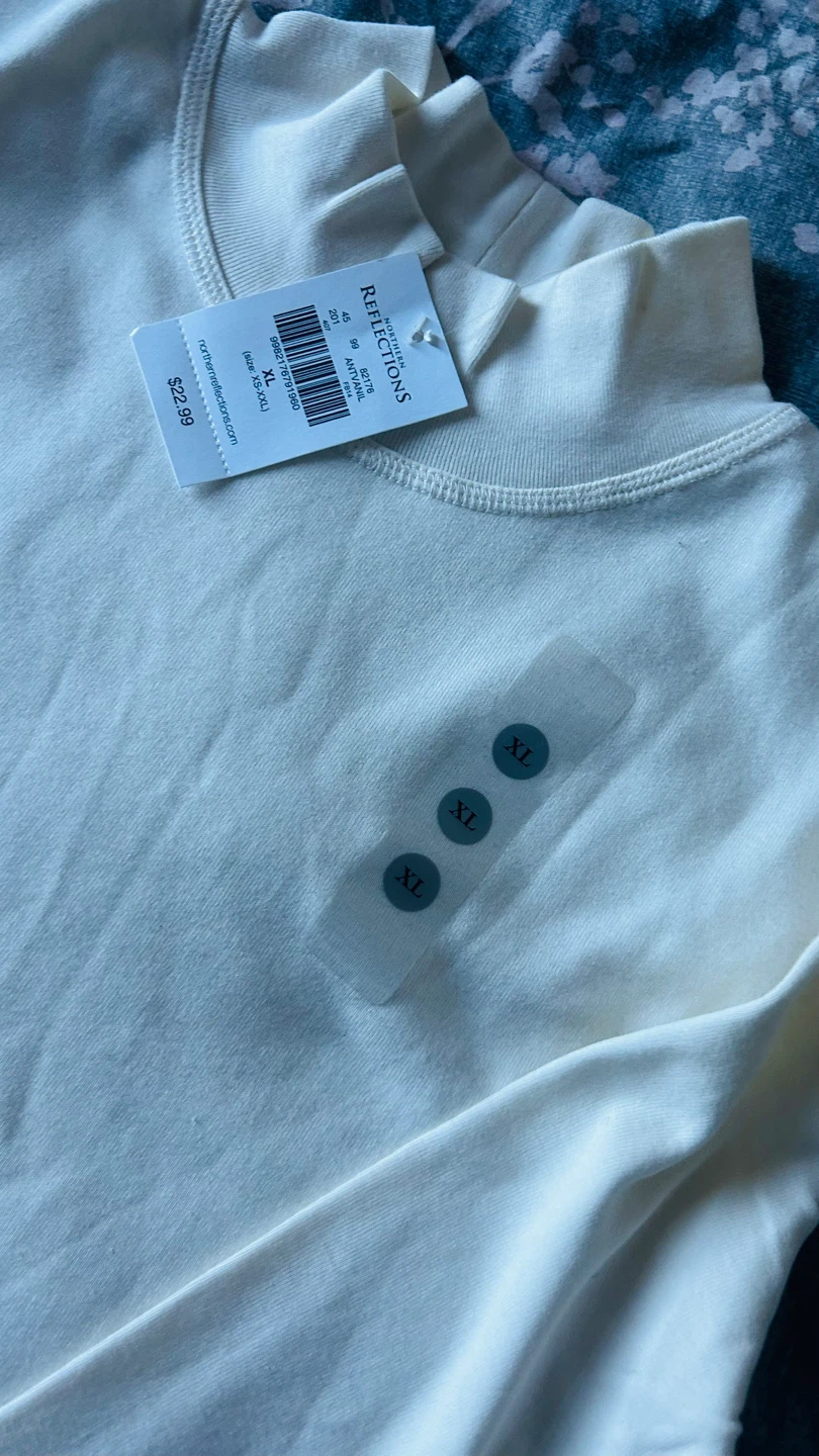 Northern Reflections Cream Mock Neck Long Sleeve Shirt - XL - photo 3