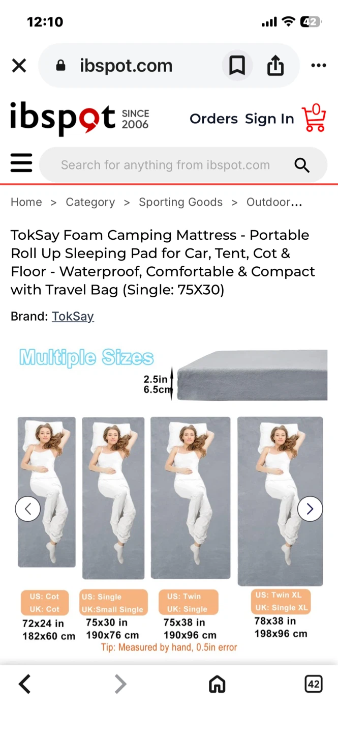 TokSay Single Camping Mattress 75x30" - photo 5