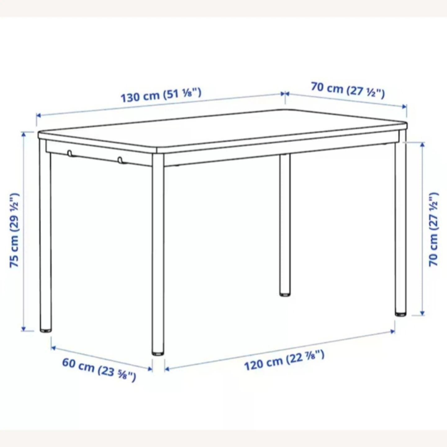 IKEA TOMMARYD Table - White, 51 1/8x27 1/2" - photo 4