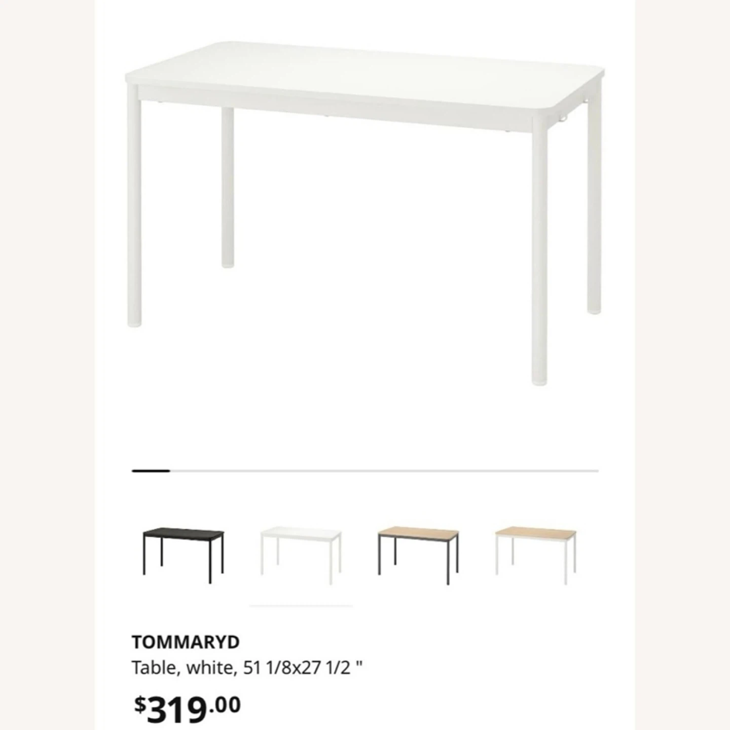 IKEA TOMMARYD Table - White, 51 1/8x27 1/2" - photo 3