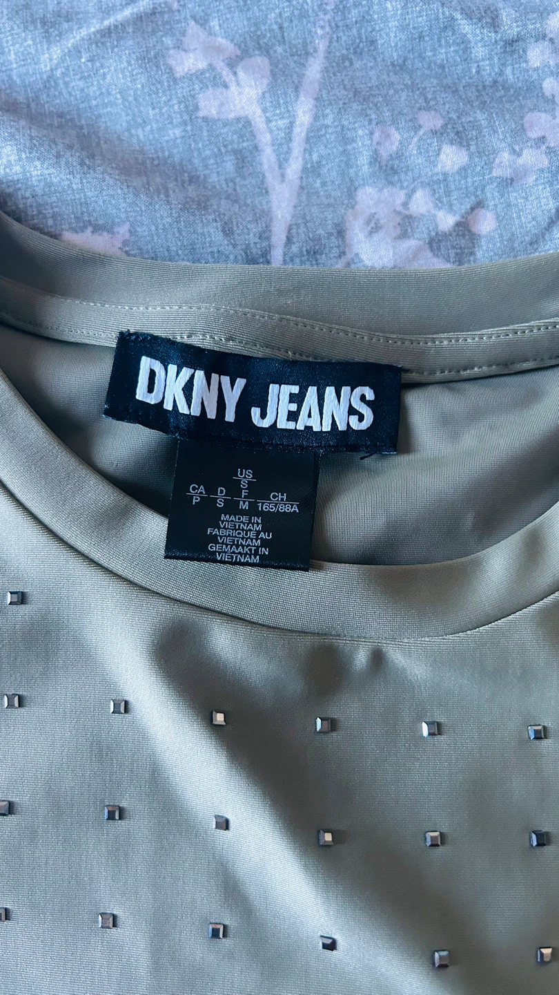 DKNY JEANS Long Sleeve Top with Studs - Size S - photo 2