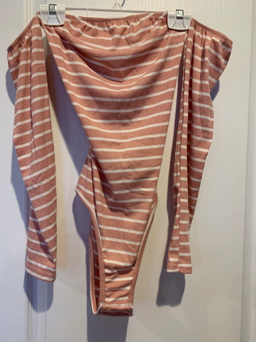 NEW Striped Off-the-Shoulder Bodysuit size XS
