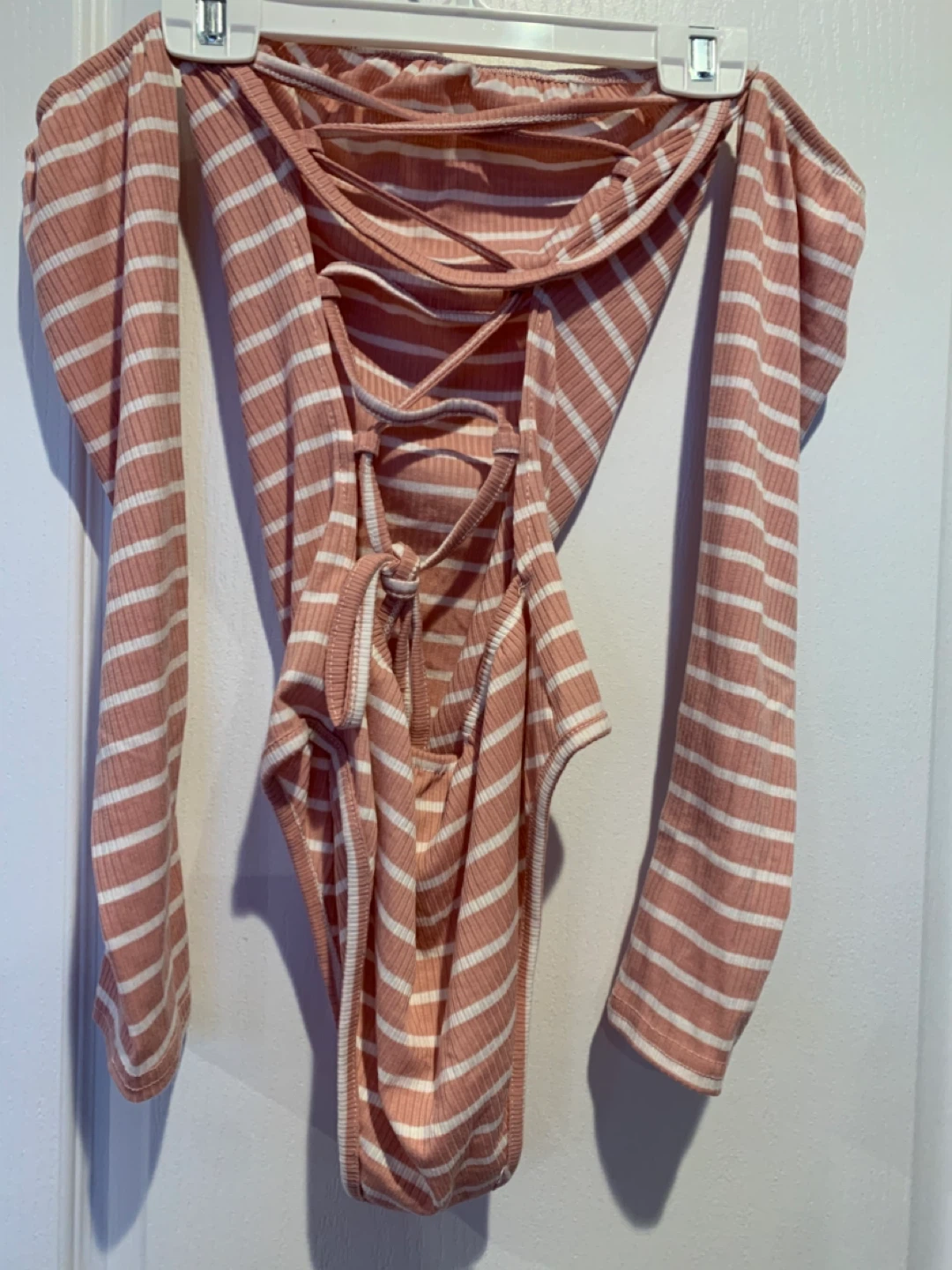 NEW Striped Off-the-Shoulder Bodysuit size XS - photo 2