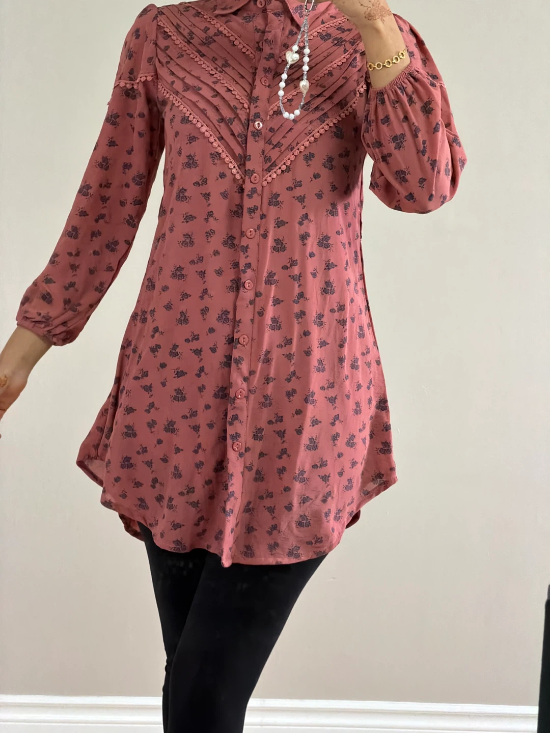 Pink Floral Tunic Shirt