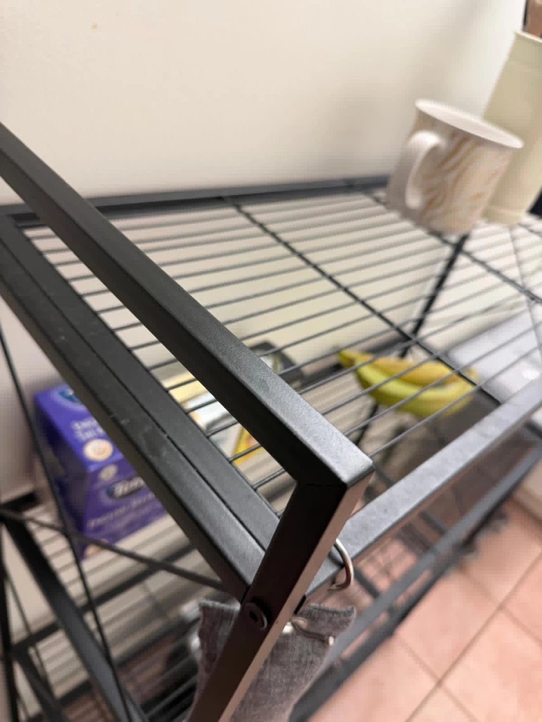Black Metal 4-Tier Folding Shelf Unit - photo 3